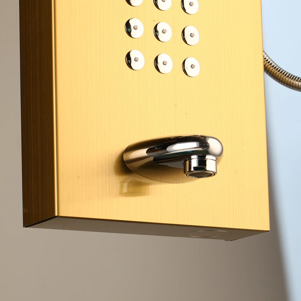 Mekkhala Multifunctional Brass Shower Panel Tower With Massage Jets