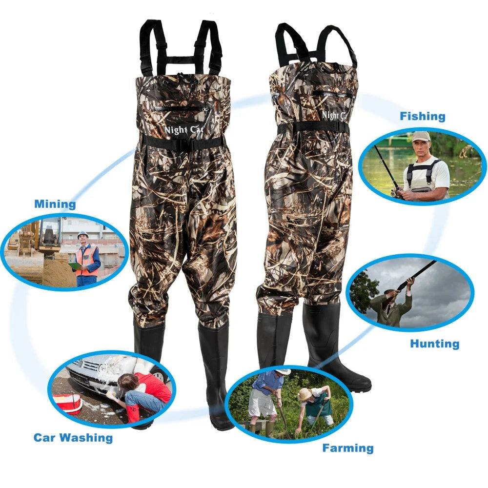 Night Cat Waterproof Chest Waders Bootfoot for Men Women Fishing