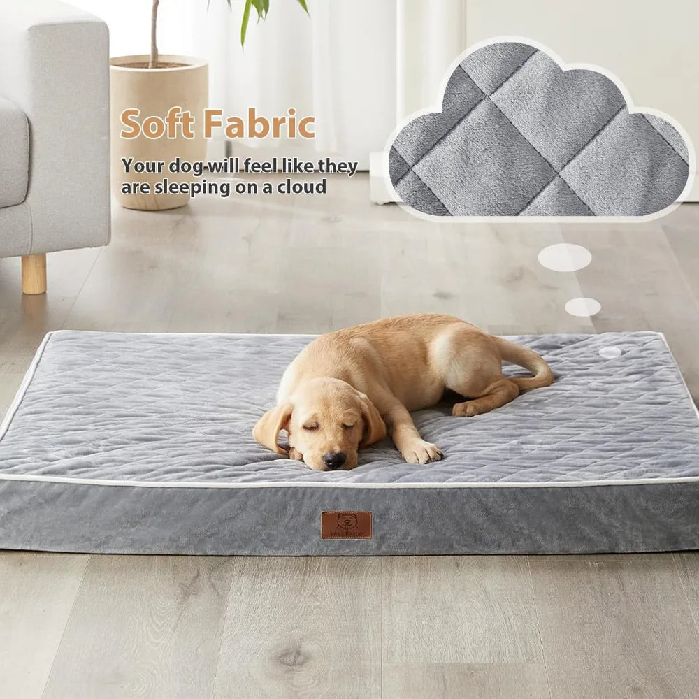 NBVCX Orthopedic Waterproof Dog Bed Removable Cover Multi Needle Quilting