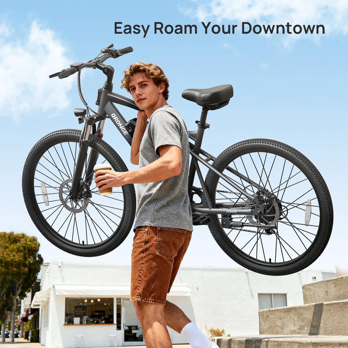 QRONGE Zephyr Electric Bike 1000W Motor Full Suspension