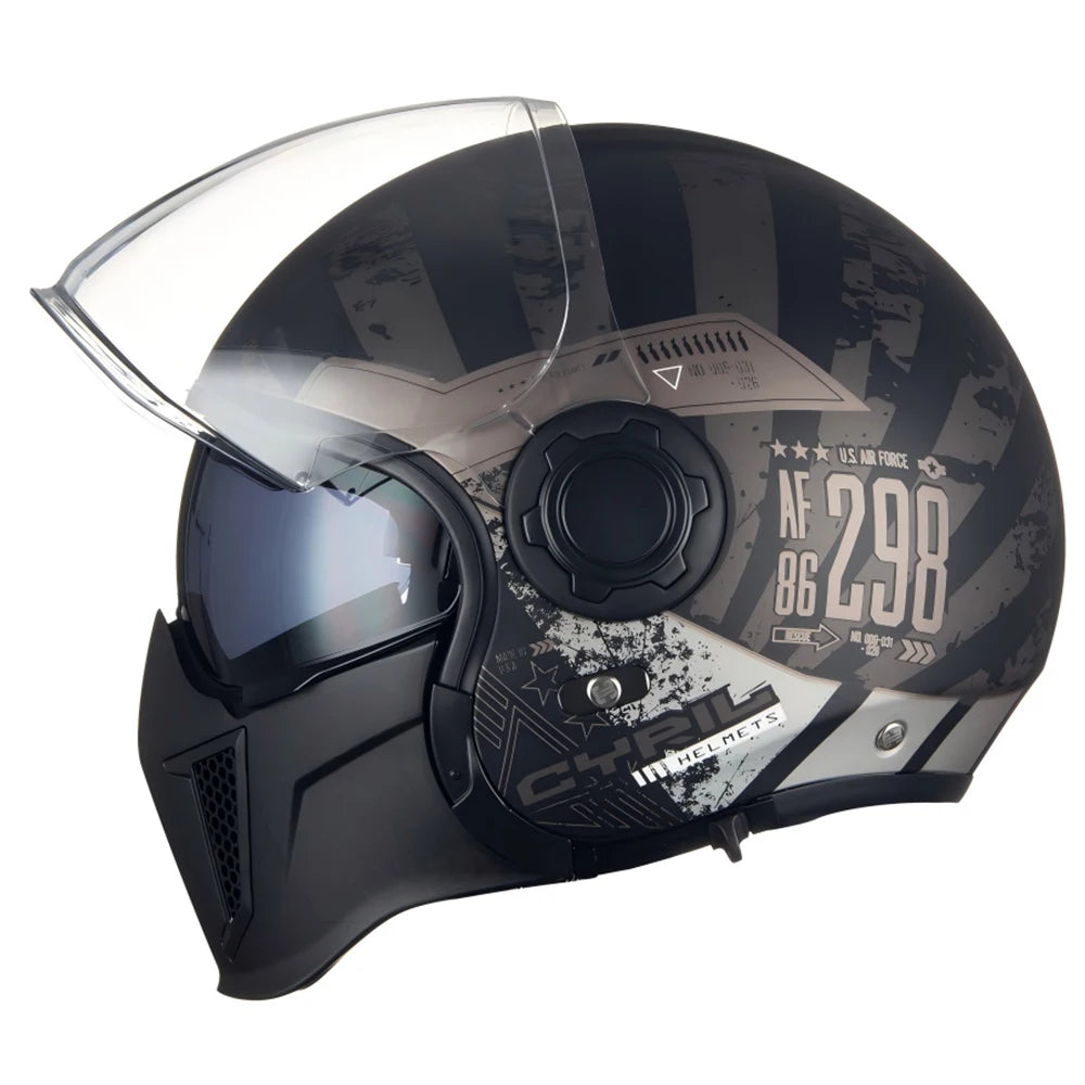 Cyril OP12A Modular Full Face Motorcycle Helmet With Dual Lens