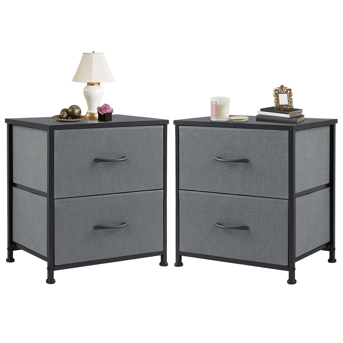 JHK Minimalist Nightstand Bedside Table With Storage Drawers