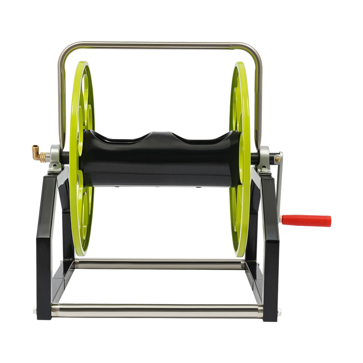 Garden Hose Reel Metal With 360 Degree Swivel Nozzle And Crank Handle