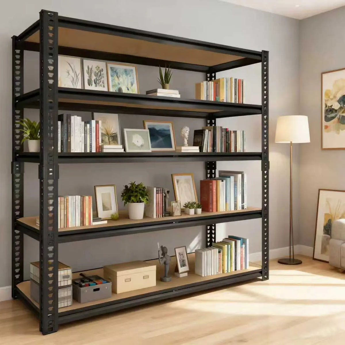 SARENZOON Heavy Duty Metal Storage Rack Adjustable Garage Shelving