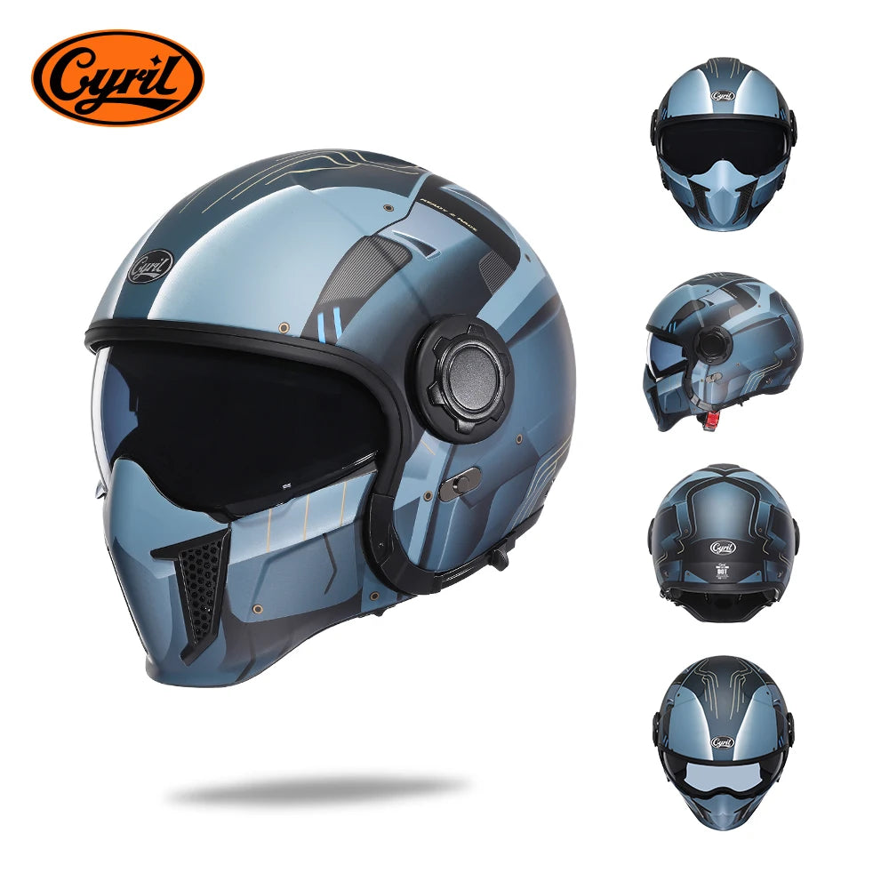 Cyril OP12A Modular Full Face Motorcycle Helmet With Dual Lens