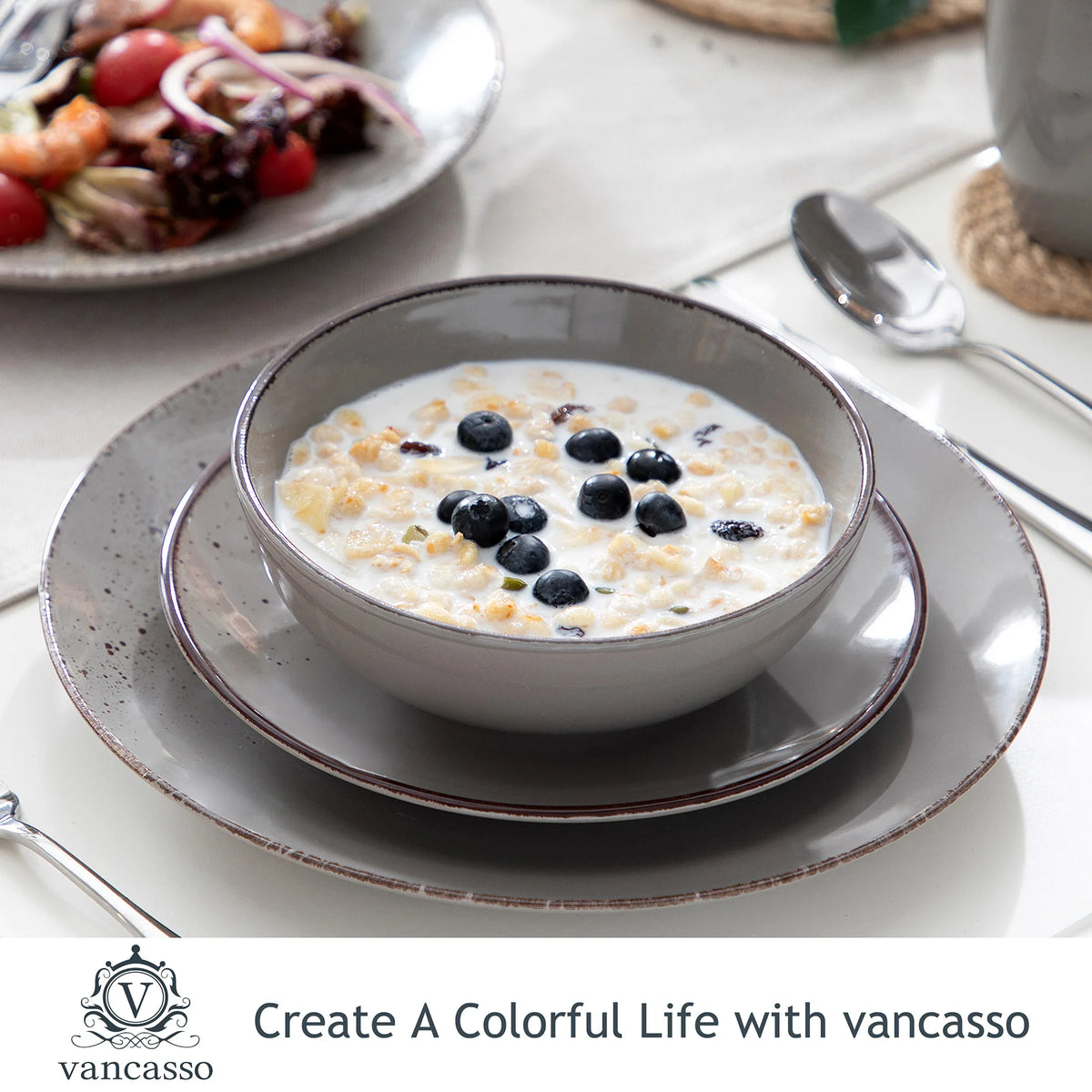 Malacasa Navia Ceramic Dinnerware Set Classic Tableware Collection