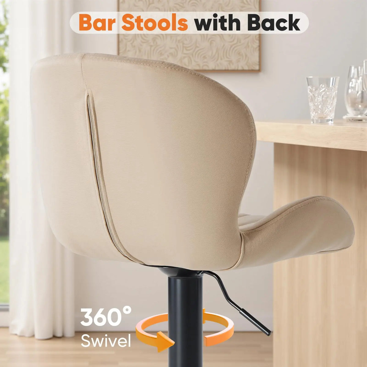 JHK Modern Set Of 2 Fabric Upholstered Dining Kitchen Chairs