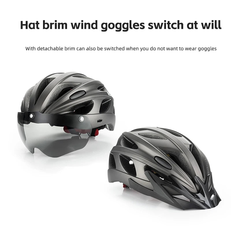 ROCKBROS Cycling Helmet With Goggles Unisex Lightweight Protection