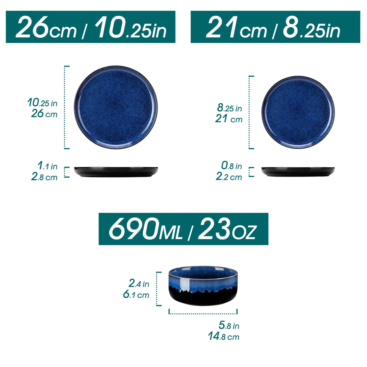 Malacasa Premium Ceramic Stoneware Dinnerware Service Set