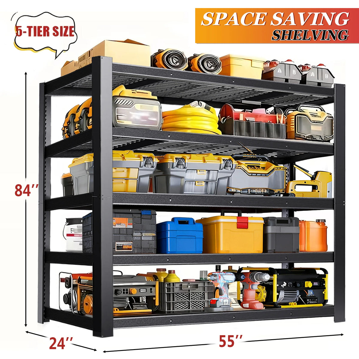 Heavy Duty Metal Storage Rack Industrial Freestanding Shelf