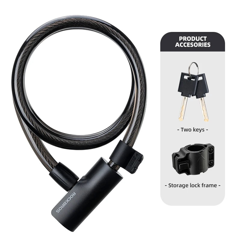 ROCKBROS Portable Anti Theft Cable Lock For Bikes And Scooters