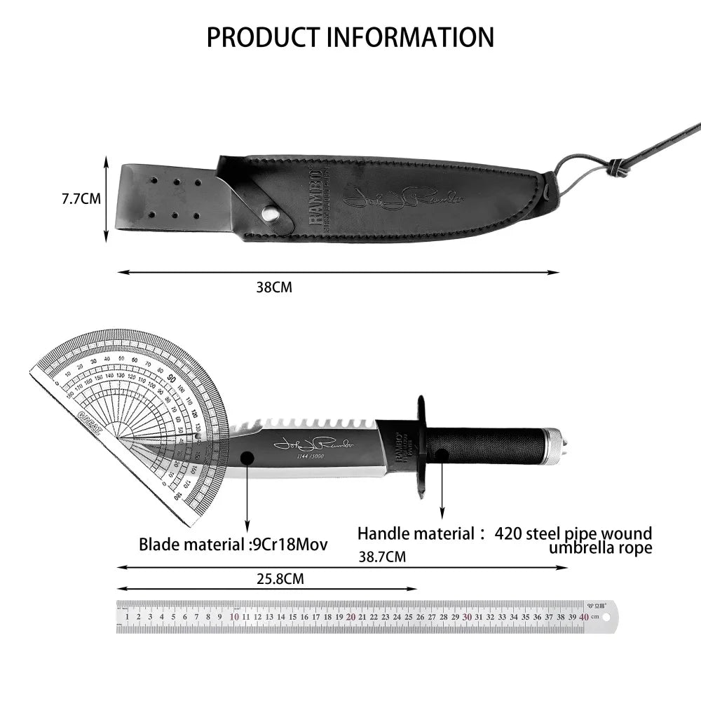 DIY Rambo Fixed Blade Knife For Outdoor Hunting And Survival
