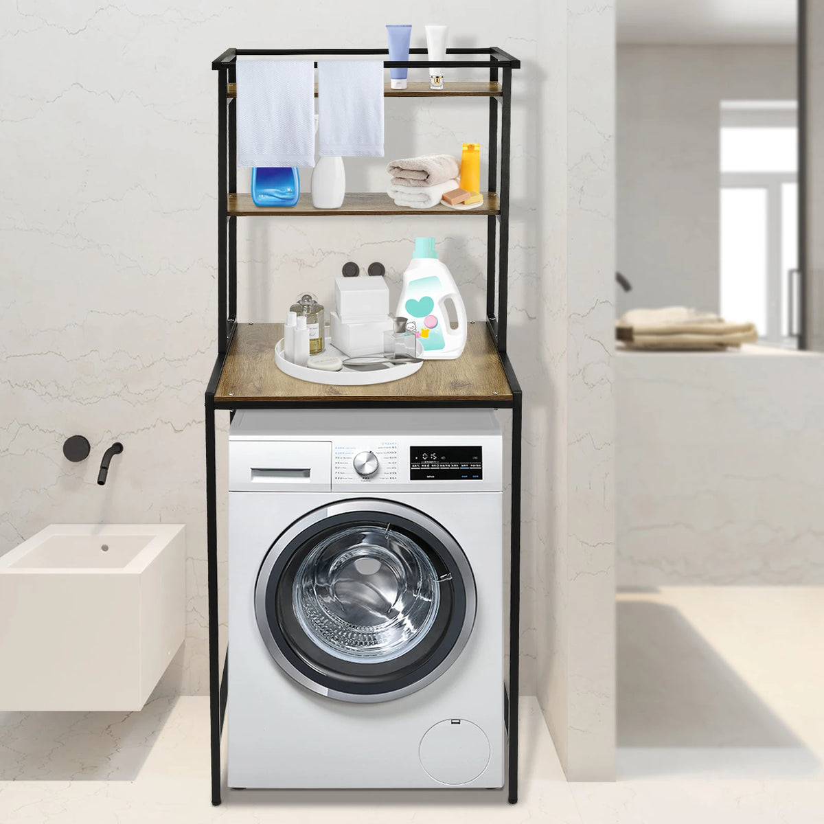 Bymaocar 3 Tier Washing Machine Rack Stand Organizer