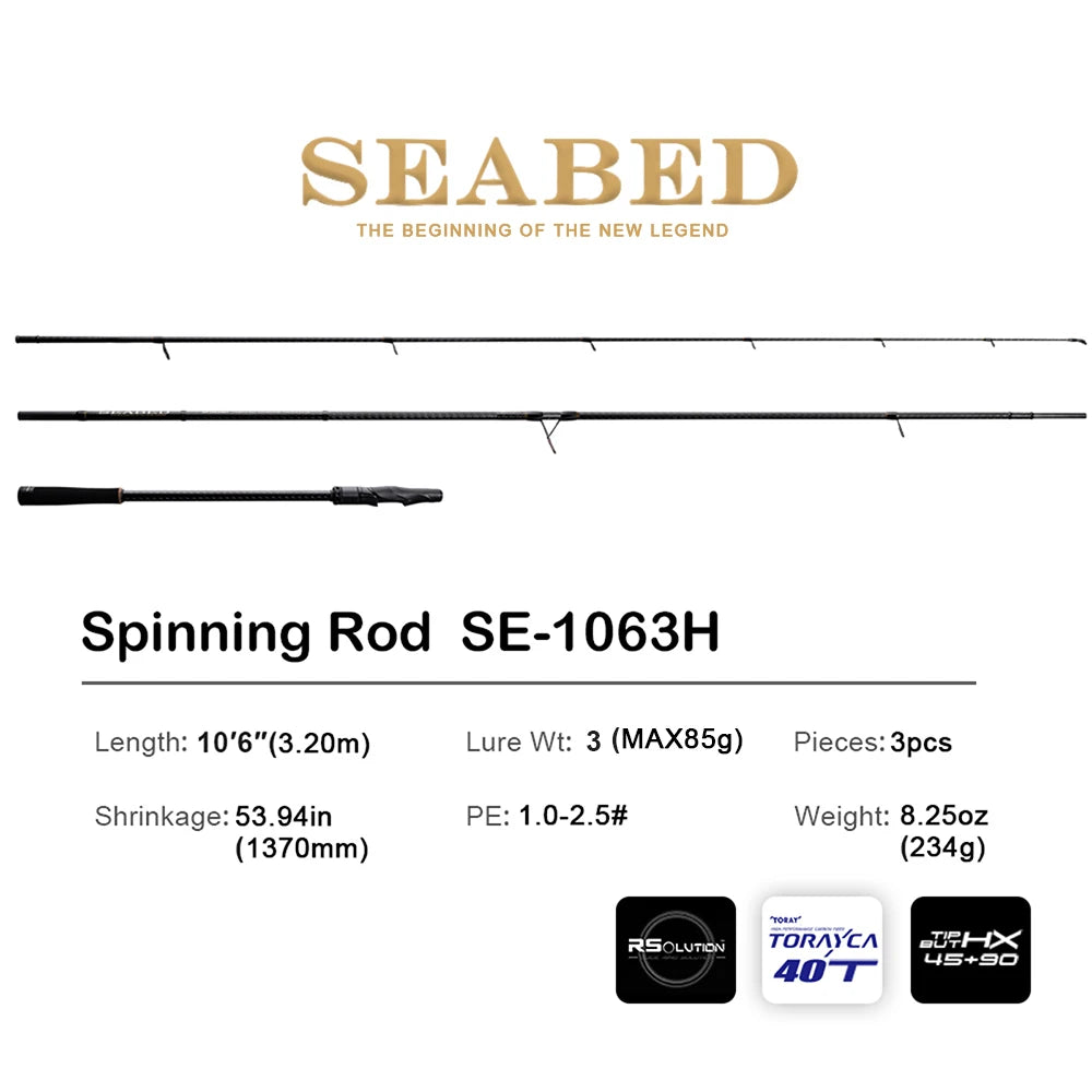 Pure-Lure Seabed Spinning Rod For Sea Bass High Carbon