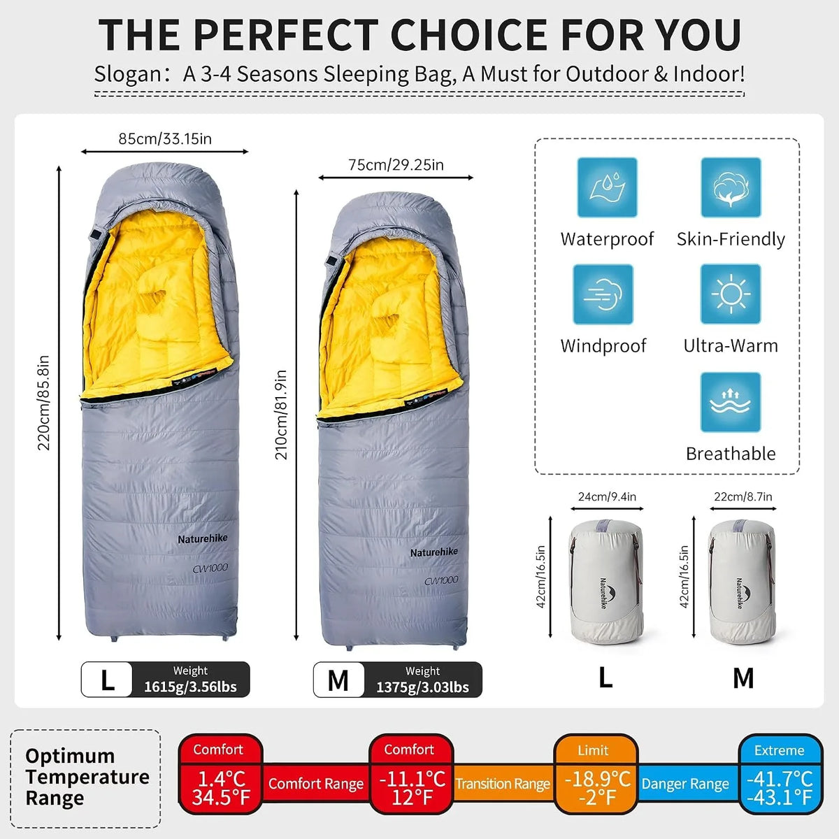 Naturehike Ultralight Duck Down Sleeping Bag For Outdoor Use