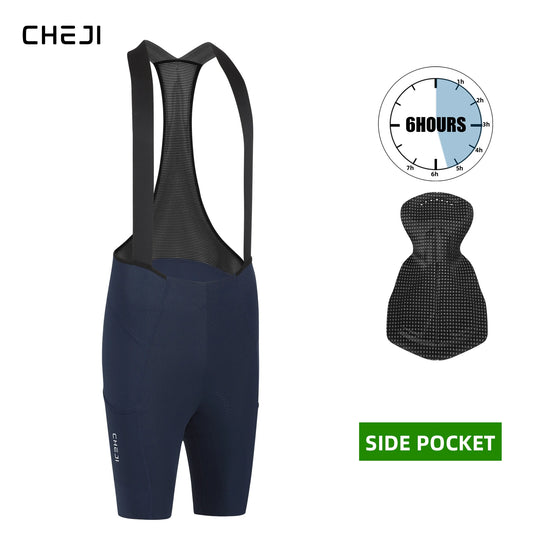 Cheji Mens Cycling Bib Shorts Seamless Quick Dry Breathable Performance