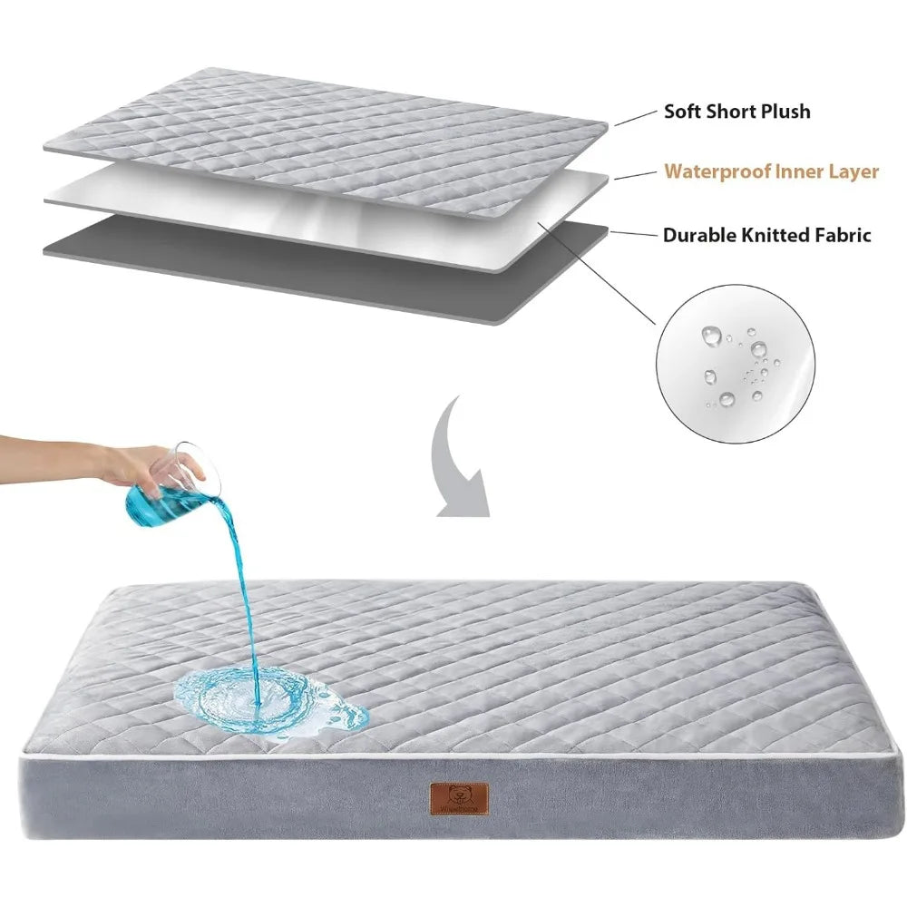 NBVCX Orthopedic Waterproof Dog Bed Removable Cover Multi Needle Quilting