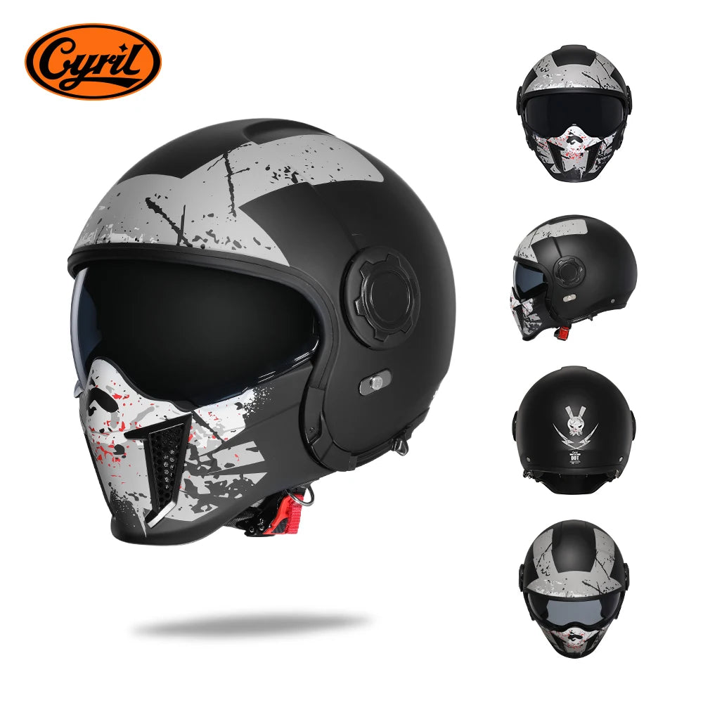 Cyril OP12A Modular Full Face Motorcycle Helmet With Dual Lens