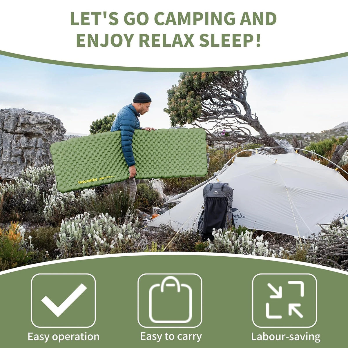 Naturehike Ultralight Insulated Inflatable Camping Sleeping Pad
