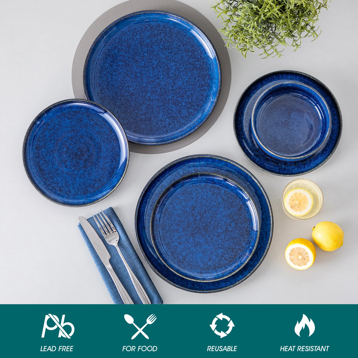 Malacasa Premium Ceramic Stoneware Dinnerware Service Set