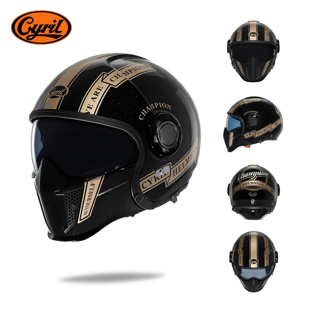 Cyril OP12A Modular Full Face Motorcycle Helmet With Dual Lens
