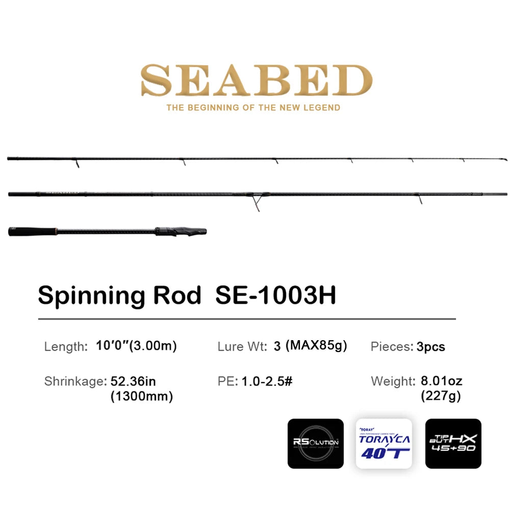 Pure-Lure Seabed Spinning Rod For Sea Bass High Carbon