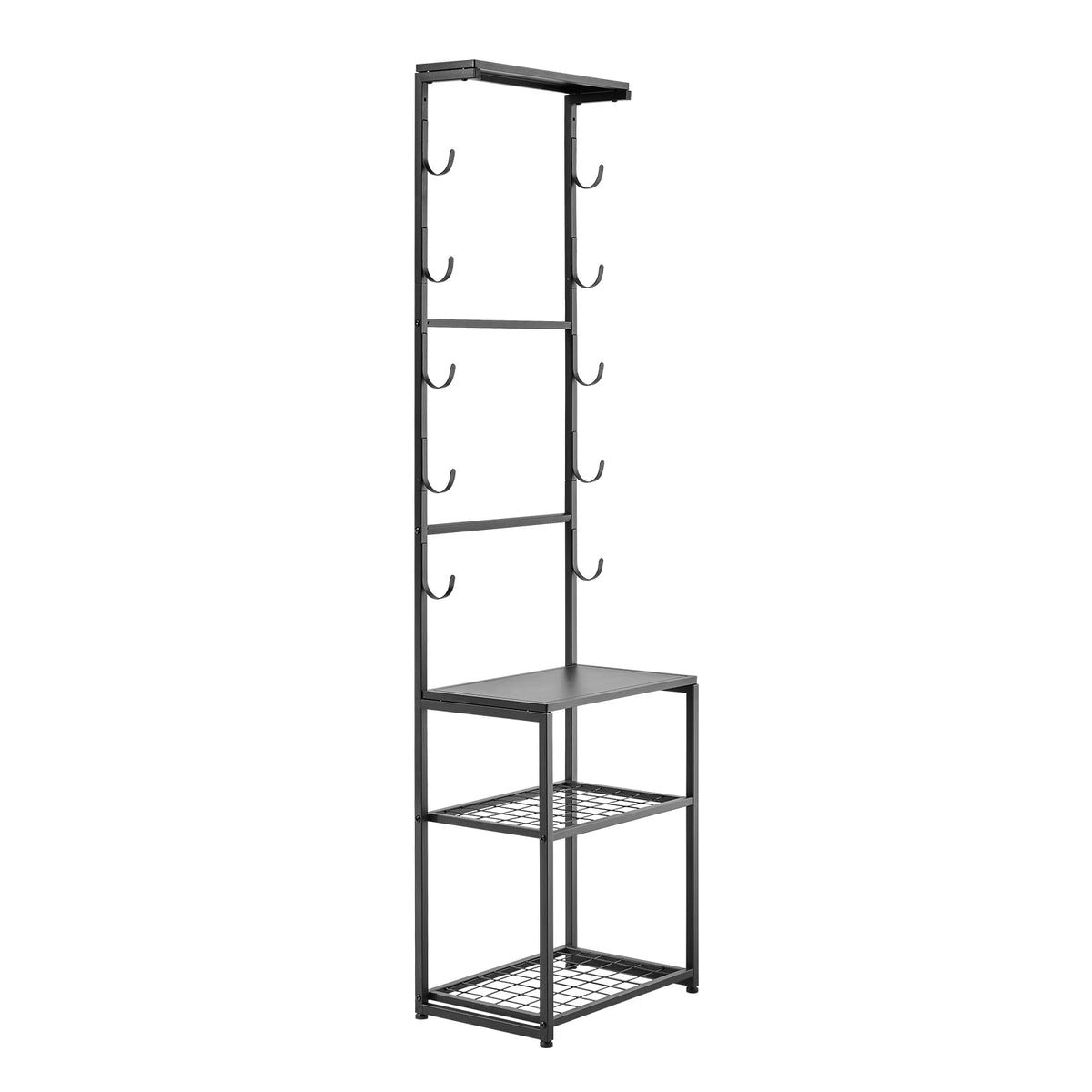 SucceBuy Floor Standing Indoor Gun Rack With Storage Shelf