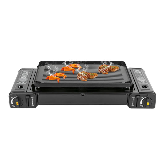 Portable 2 Burner Gas Stove With Tray