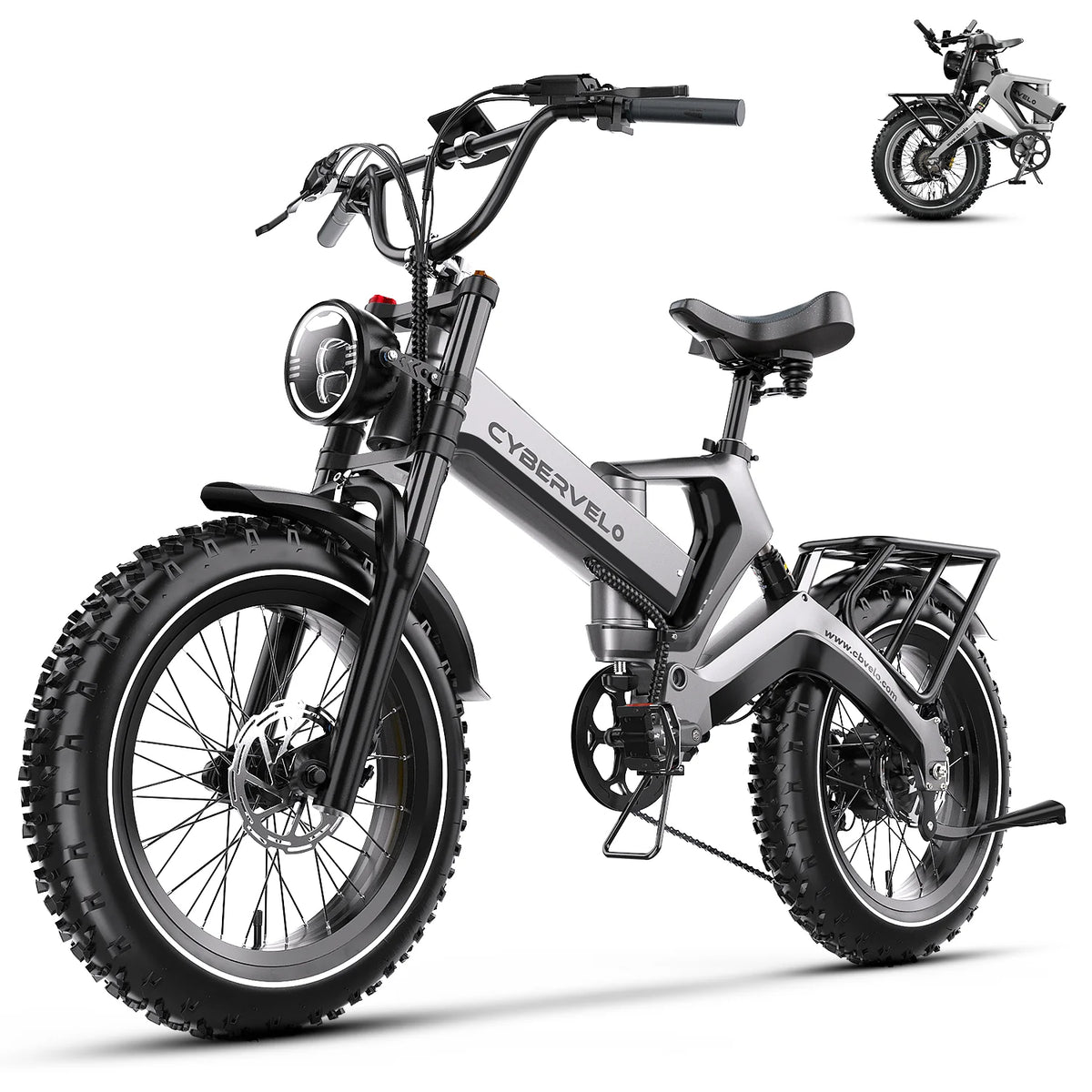 Cybervelo Luxury 20 In Fat Tire Foldable Electric Bike