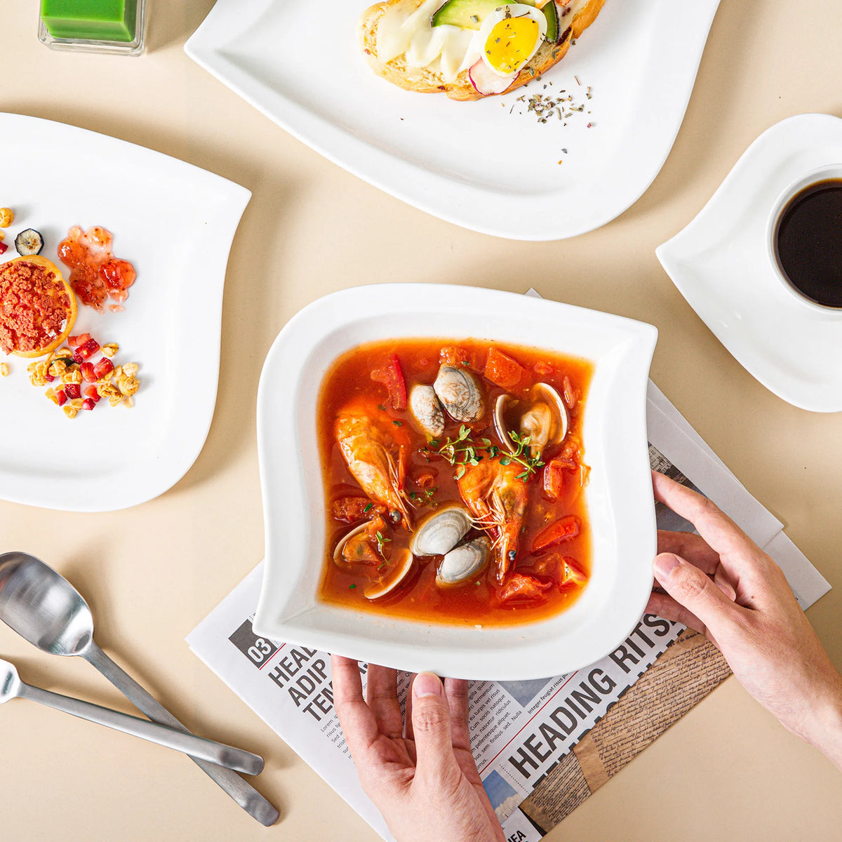 Malacasa Premium Porcelain Dinner Set Complete Tableware Collection