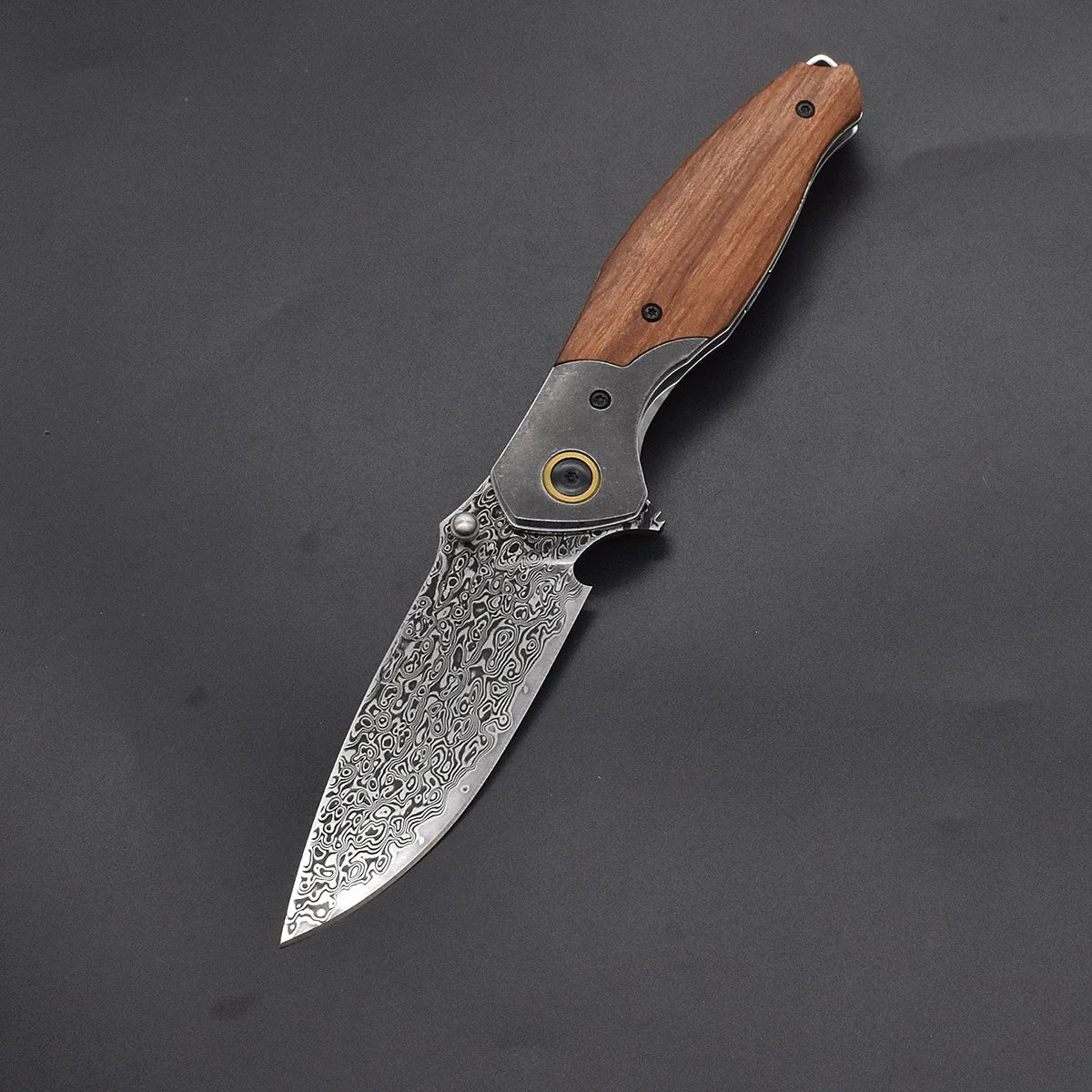 Blackdragon Damascus Steel Folding Pocket Knife With G10 Handle