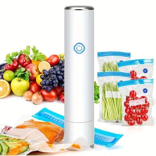 Handheld Vacuum Sealer With 5 Reusable Bags Portable Meal Saver
