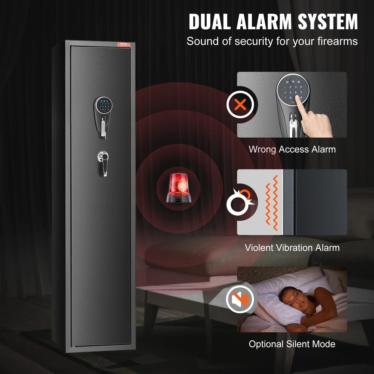 SucceBuy Digital Keypad Gun Safe Cabinet For Long Guns And Pistols
