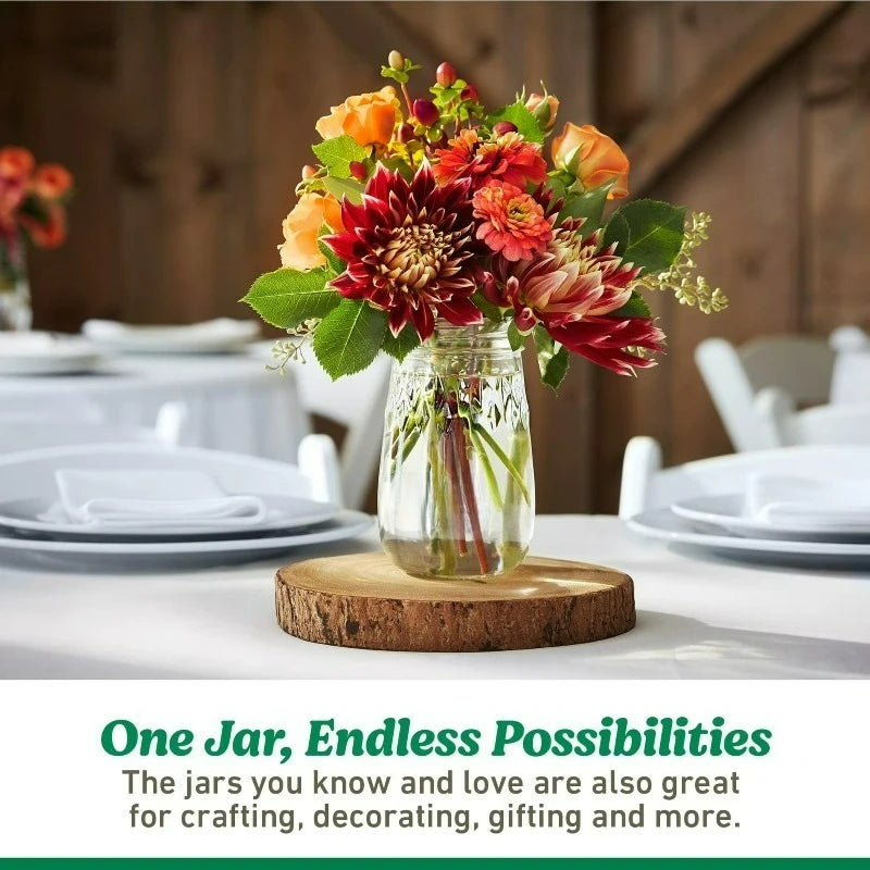 Wide Mouth Mason Jars With Lids And Rings Six Pack