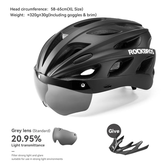 ROCKBROS Cycling Helmet With Goggles Unisex Lightweight Protection