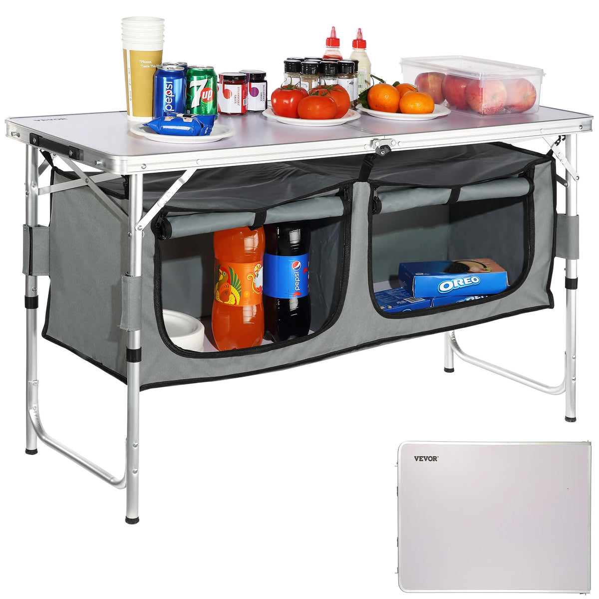 VEVOR Camping Kitchen Table Folding Setup Outdoor Cooking Station