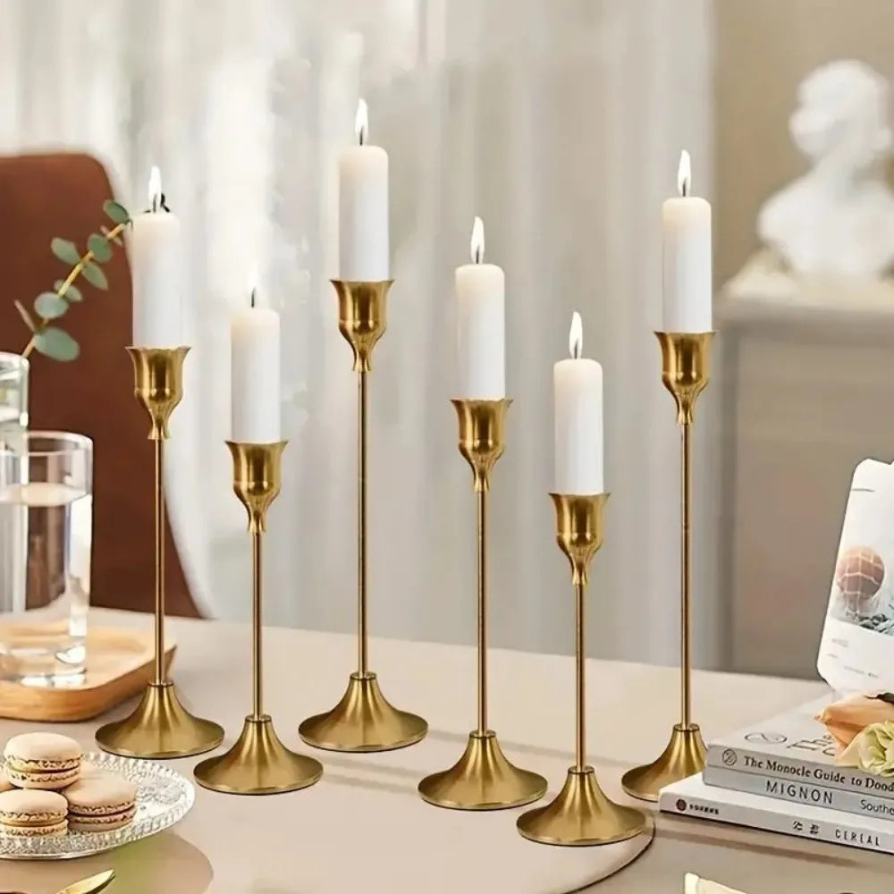 Romantic European Metal Taper Candle Holders Home Wedding Decor