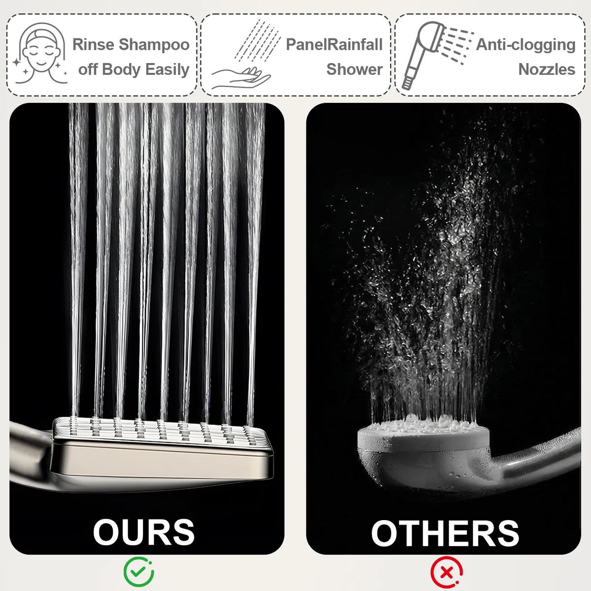 High Flow 2 In 1 Wall Mounted Shower Head Set