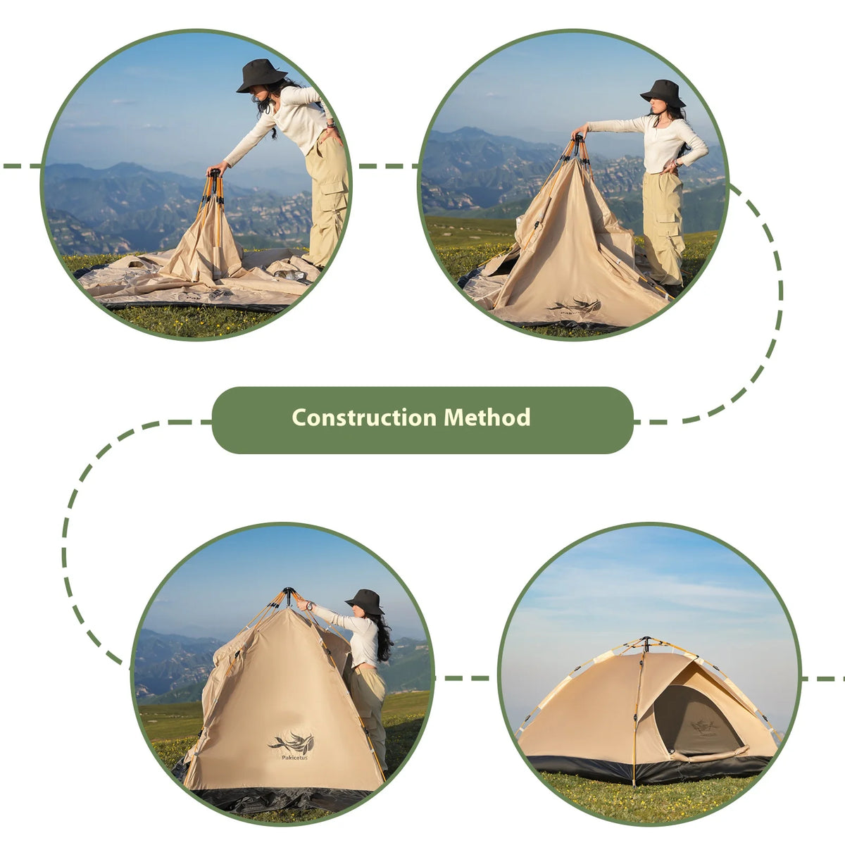 Pakicetus Instant Golden Tent Sun And Rain Shelter For Beach And Camping
