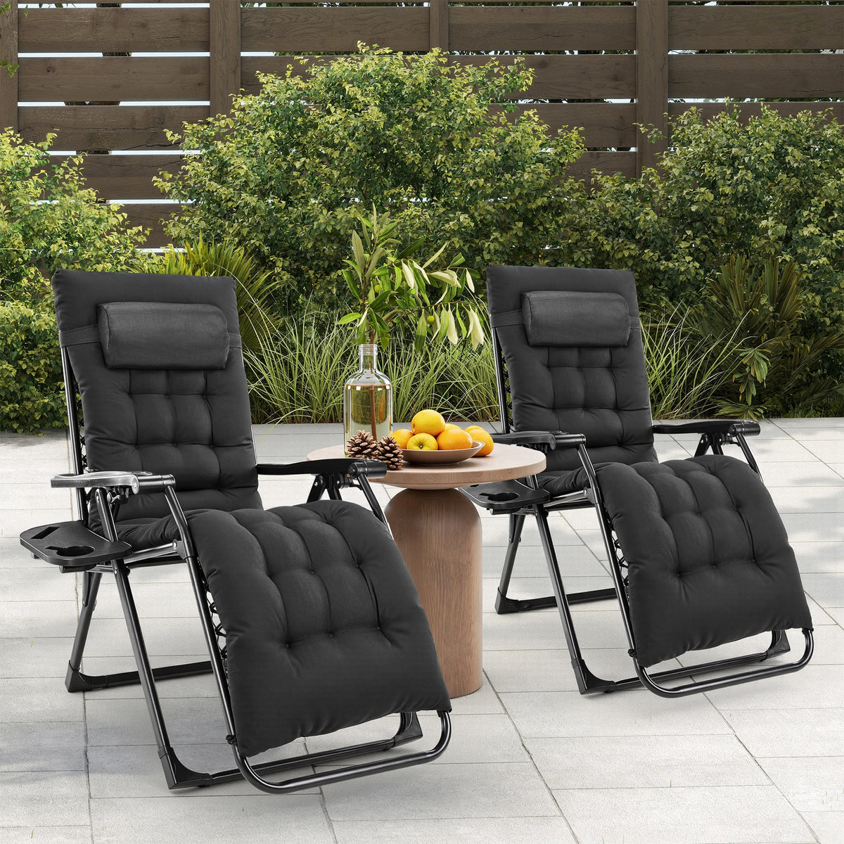 JHK Zero Gravity Recliner Folding Portable Chair With Cup Holder