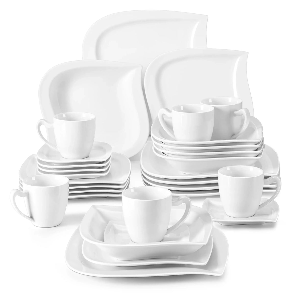 Malacasa Premium Porcelain Dinner Set Complete Tableware Collection