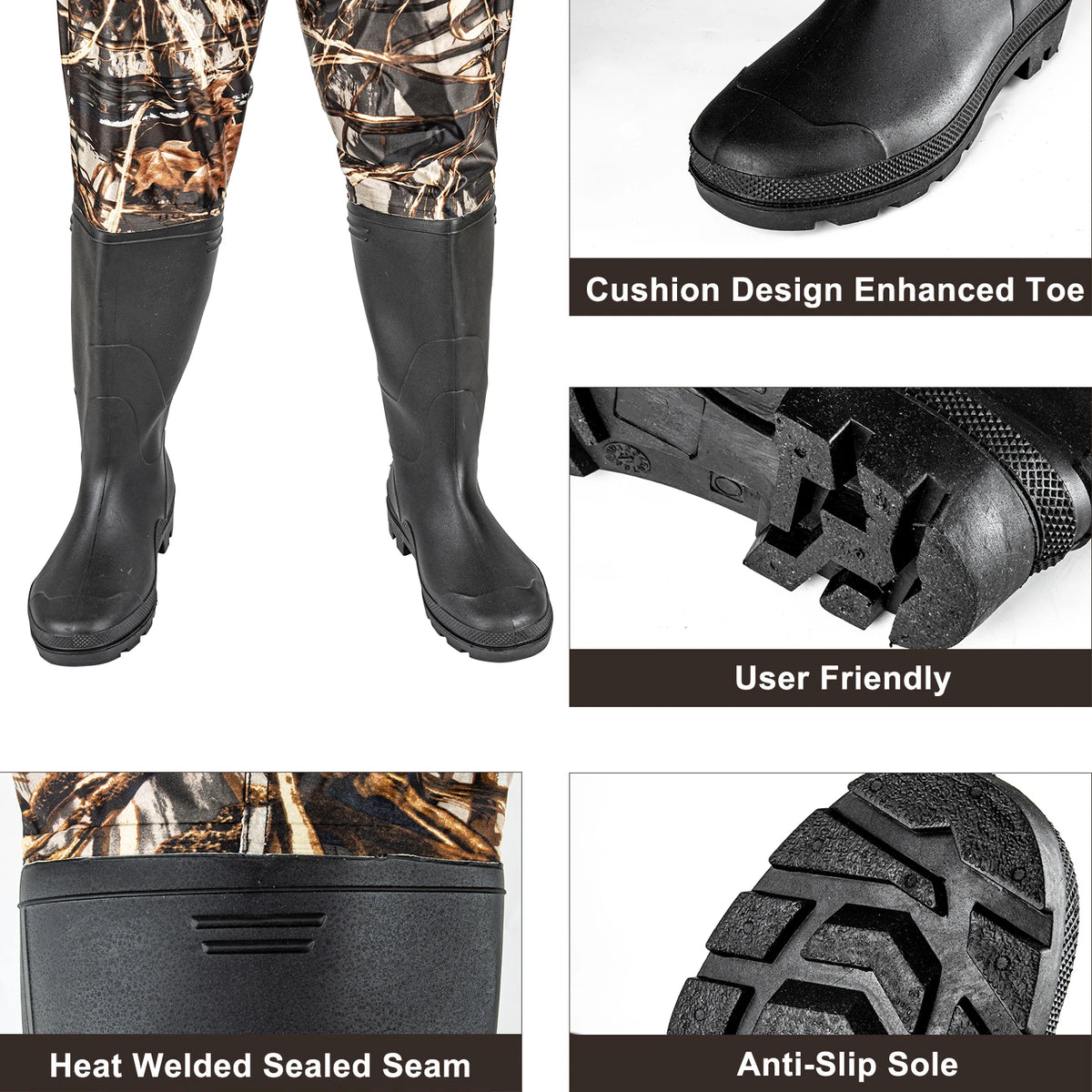 Night Cat Waterproof Chest Waders Bootfoot for Men Women Fishing