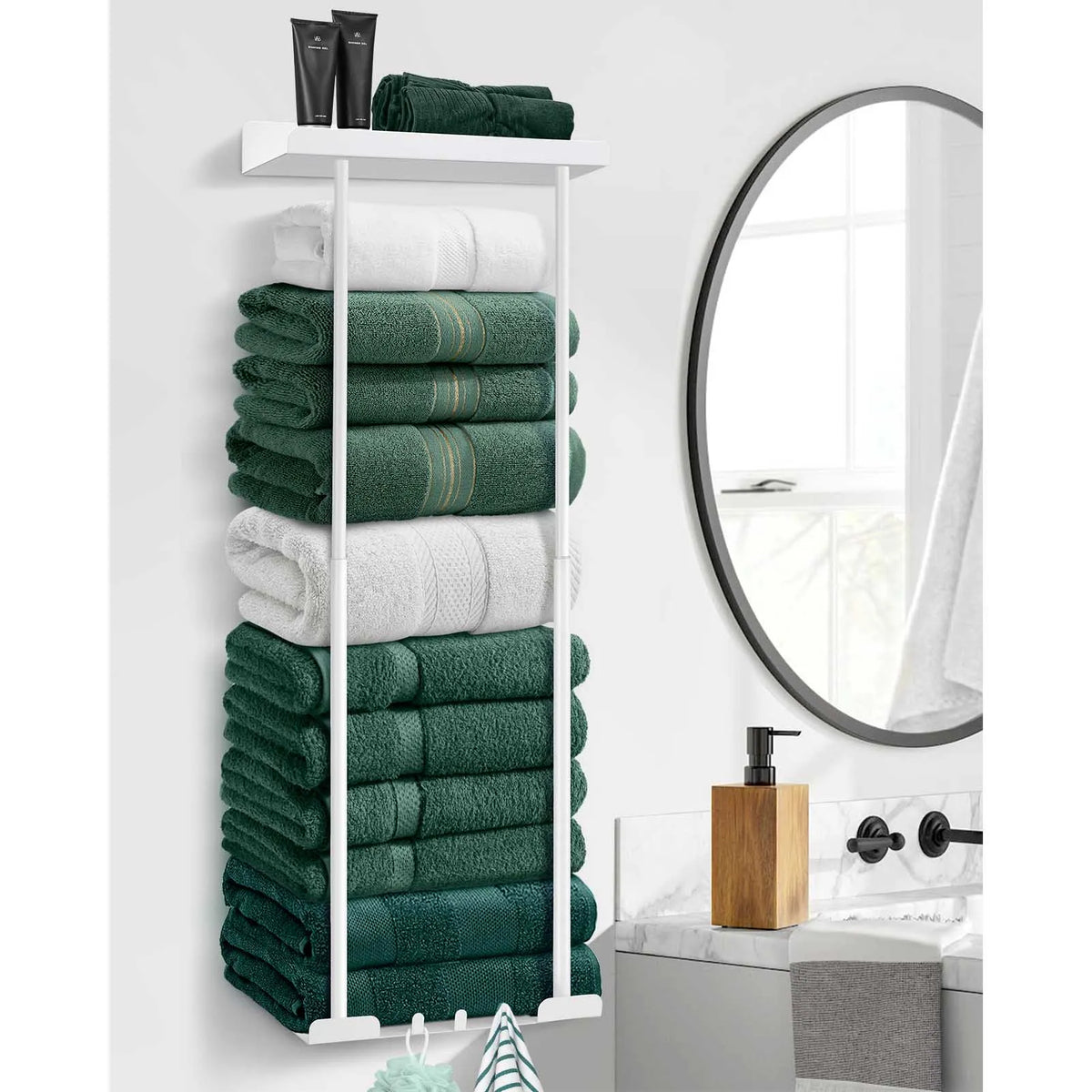 Double Stainless Steel Wall Mounted Bathroom Towel Rack
