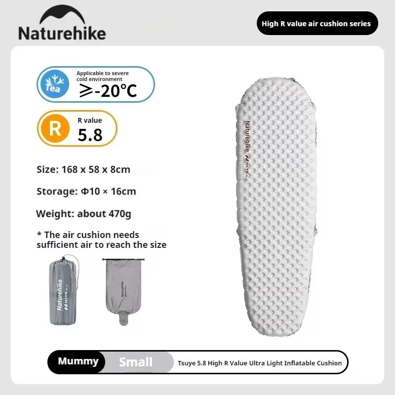 Naturehike Inflatable Ultralight Sleeping Pad High R Value For Camping
