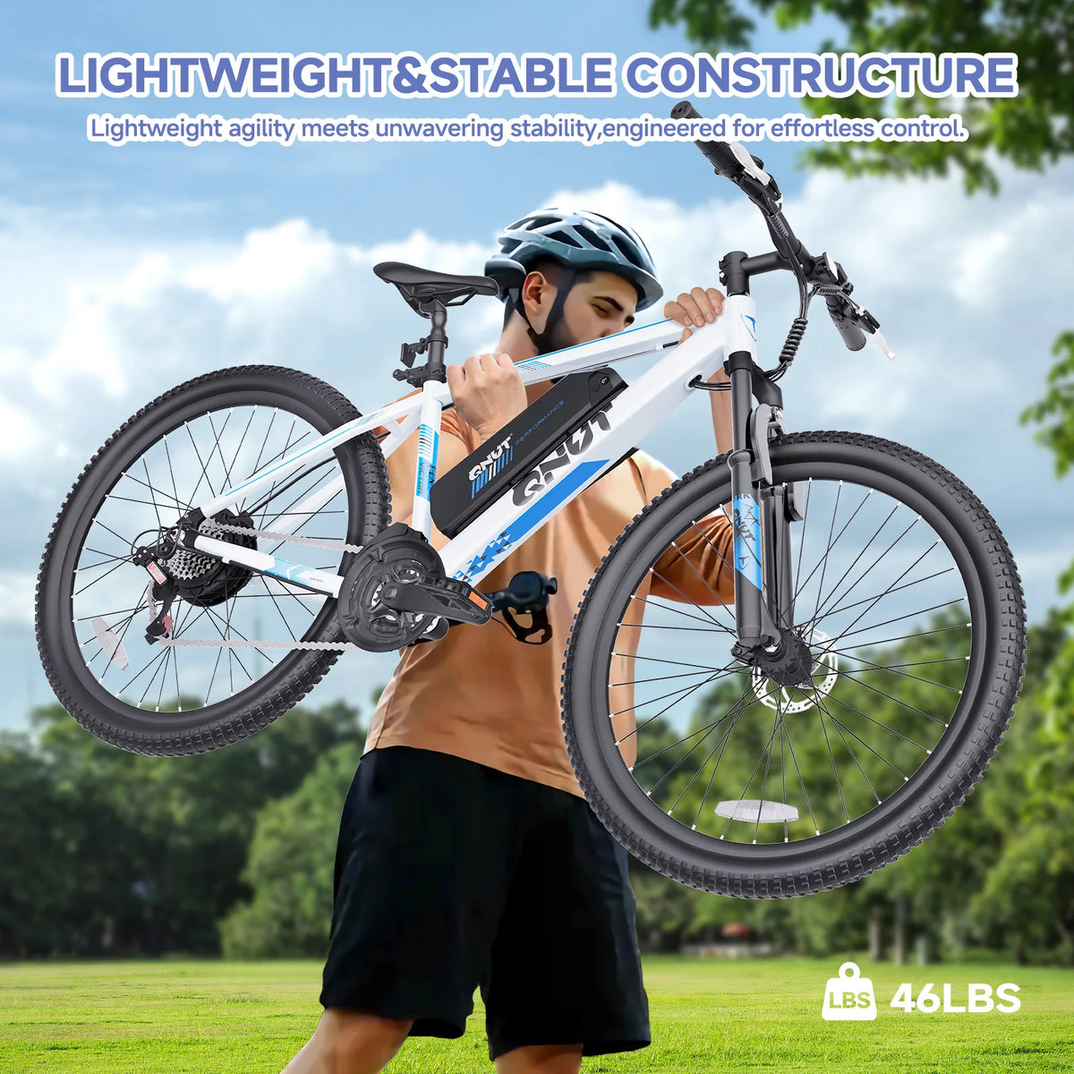QNUT 1000W Electric Mountain Bike 36V Battery 21 Speed Offroad