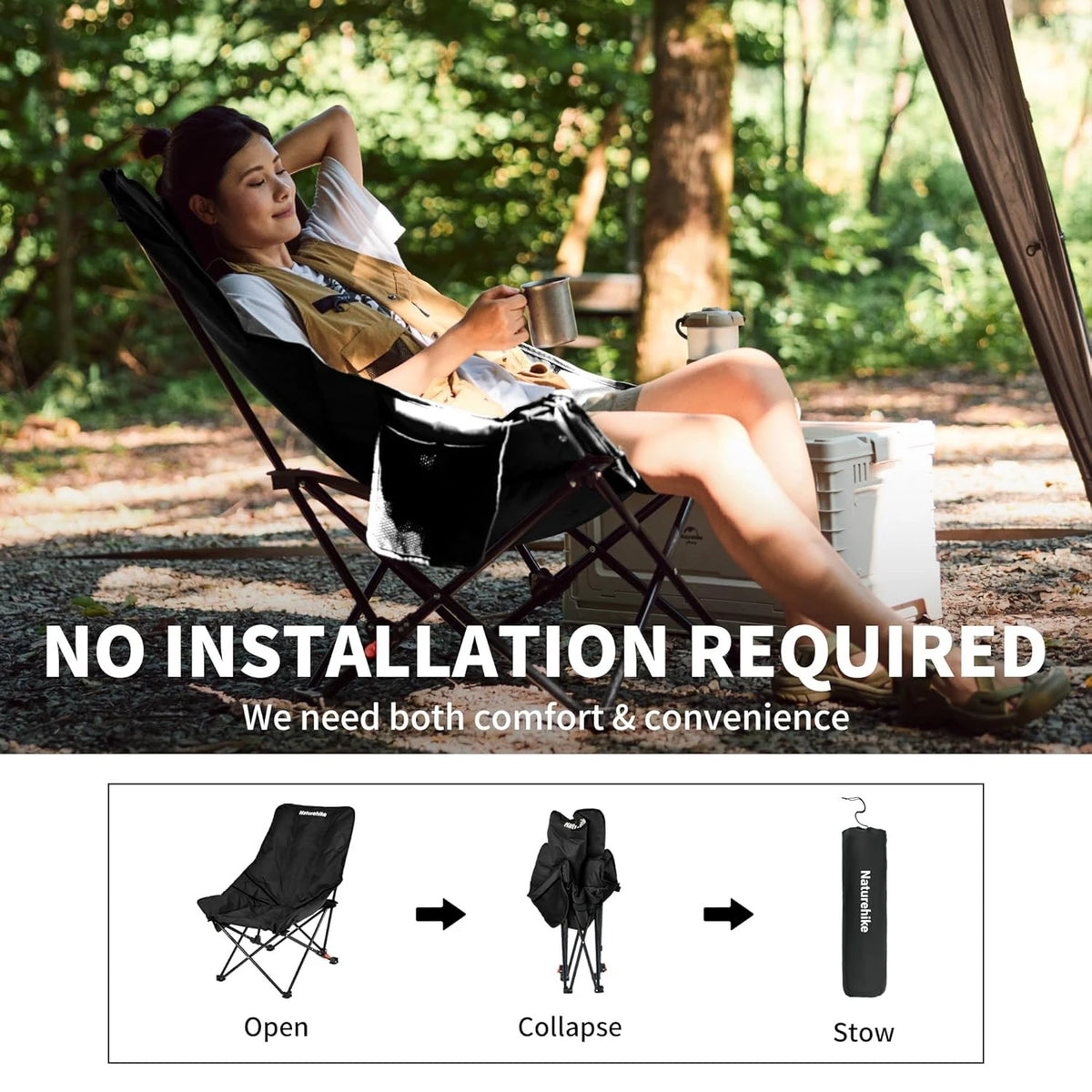 Naturehike Sea Star Recliner Moon Chair Outdoor Folding Camping Seat