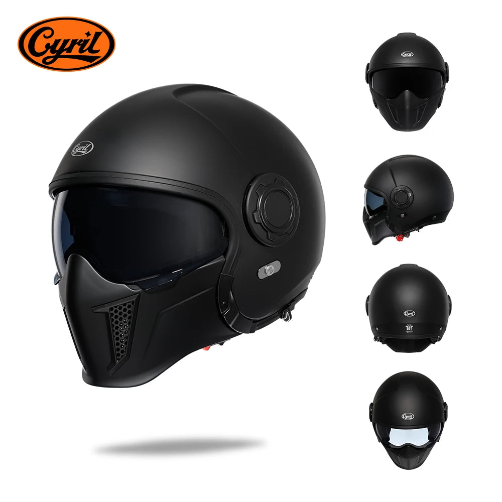 Cyril OP12A Modular Full Face Motorcycle Helmet With Dual Lens
