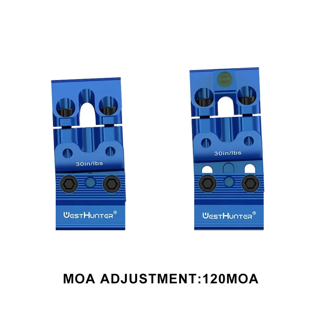 WestHunter Center Height Adjustable Picatinny Mount MOA Elevation Rings