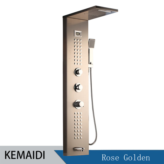 Mekkhala Multifunctional Brass Shower Panel Tower With Massage Jets
