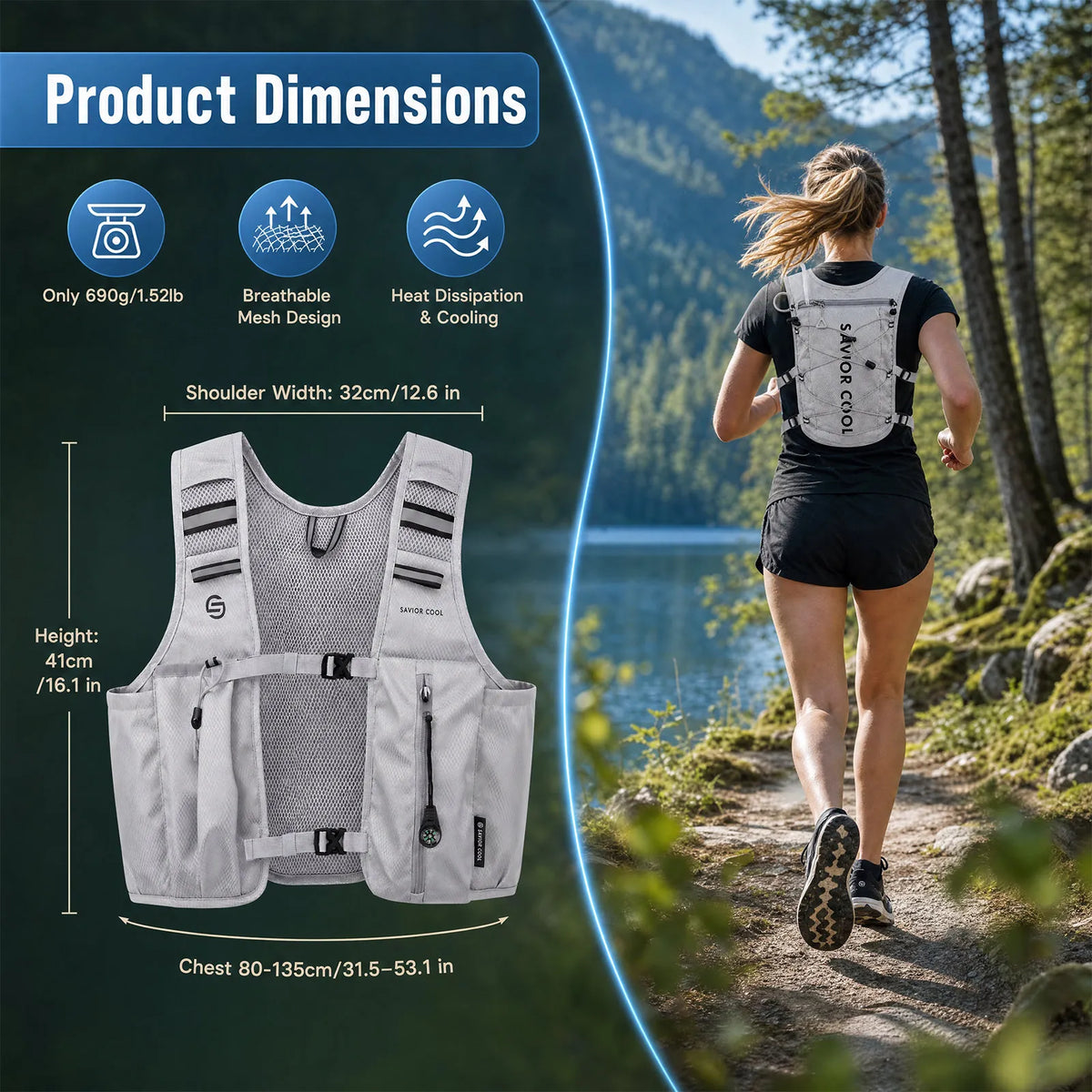 Snow Deer Tactical Cooling Vest With Integrated Water Bladder